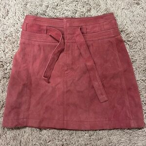 Free People Pink Suede Skirt